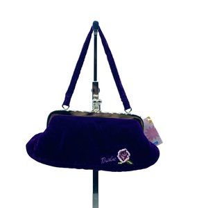 Barbie Girl Fashion Evening Bag NWT Purple Embroidered Beaded Rose Floral